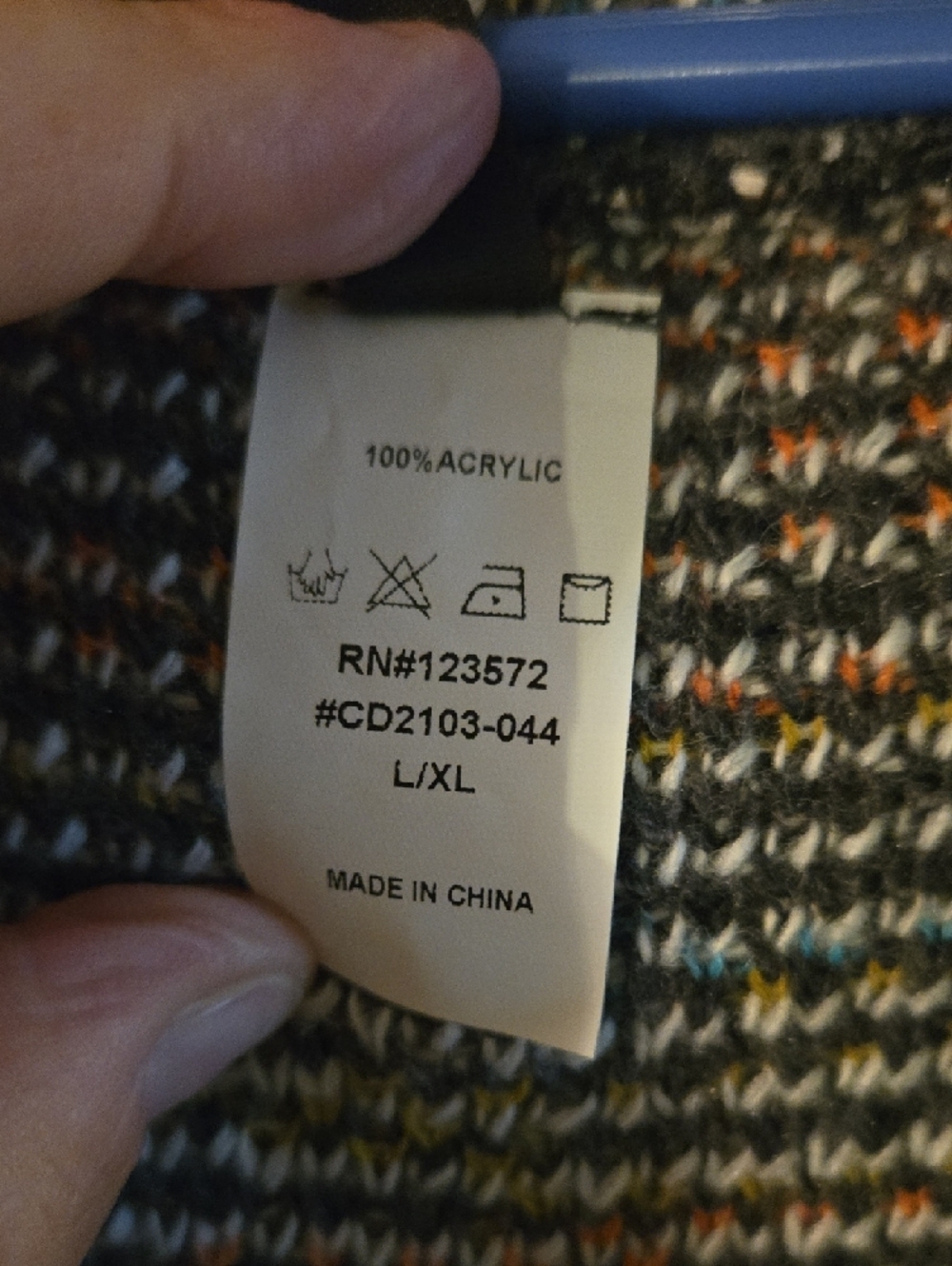 Dark Gray Hooded Patterned Cardigan Sweater - Picture 3 of 5